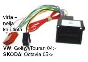 ISO johto ISO-liittimet VW, SCODA kaikki mallit 2004->